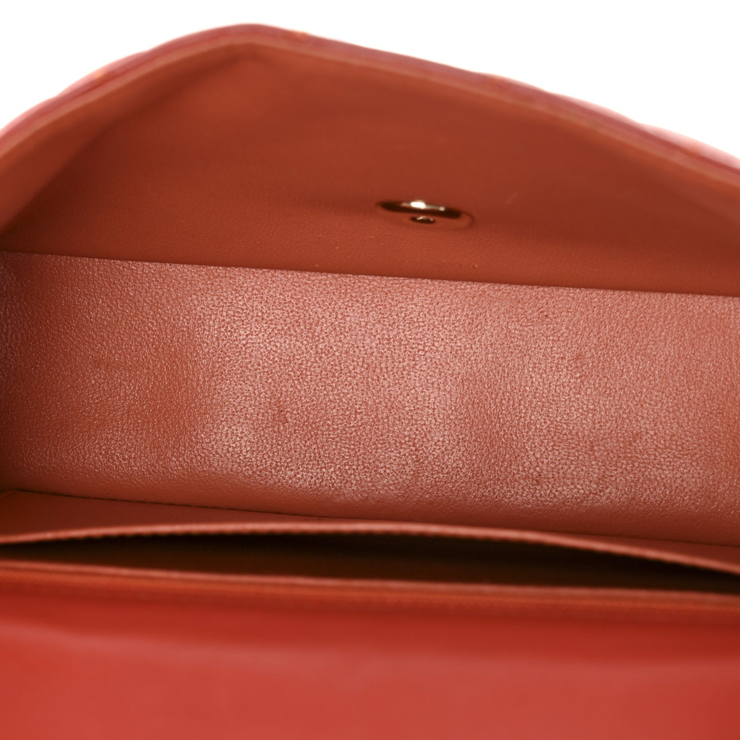 Lambskin Quilted Mini Rectangular Flap Orange