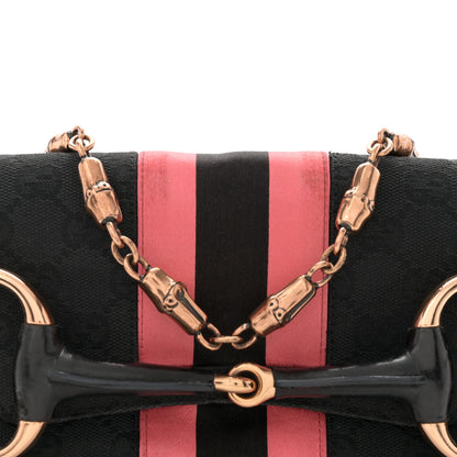 Gucci Monogram Horsebit Web Clutch Black 8 of 14