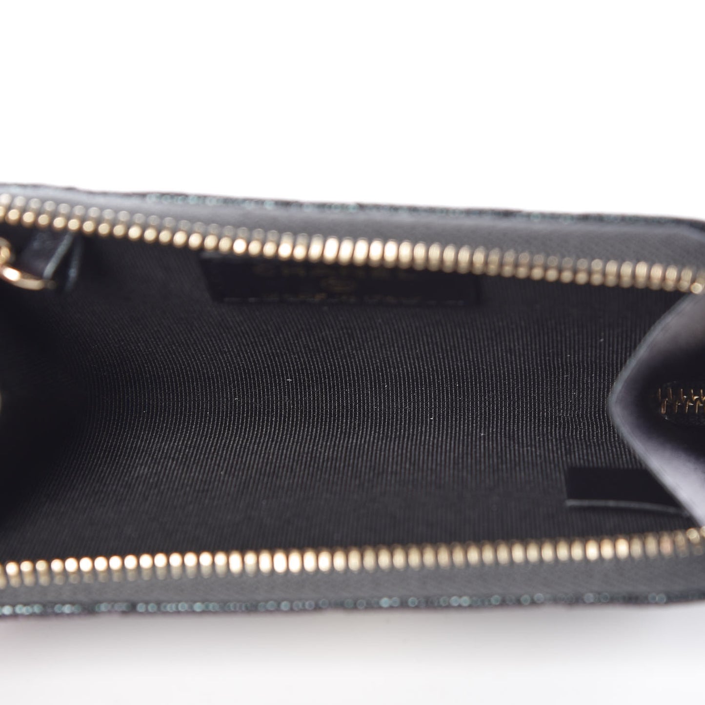 Iridescent Caviar Quilted Key Holder Case Black