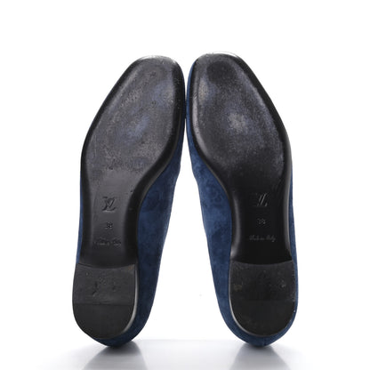 Louis Vuitton Suede Schoolgirl Flat Slippers 38 Blue 5 of 7