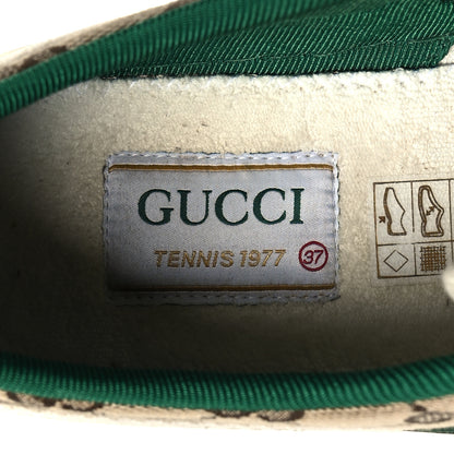 Gucci GG Monogram Web Womens 1977 Tennis Sneakers 37 Beige Ebony Mystic White 8 of 8