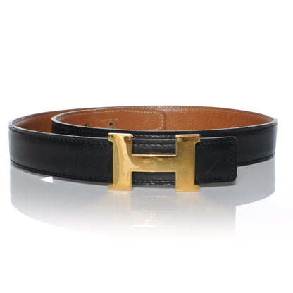 Hermes Box Courchevel Reversible Constance 24mm H Belt 65 Noir Gold 1 of 6