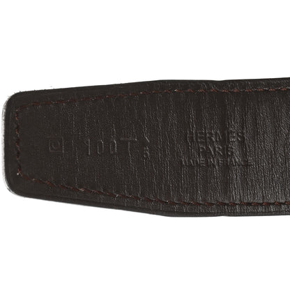 Hermes Box 32mm Guilloche H Belt 100 Black Chocolate 3 of 8