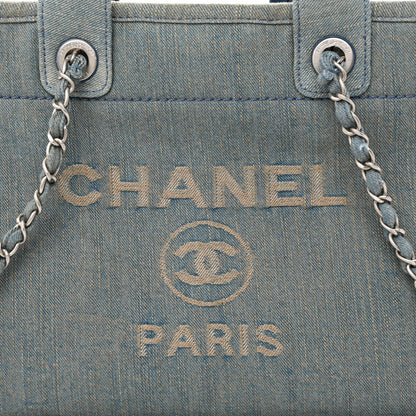 Chanel Denim Small Deauville Tote Light Blue 10 of 13