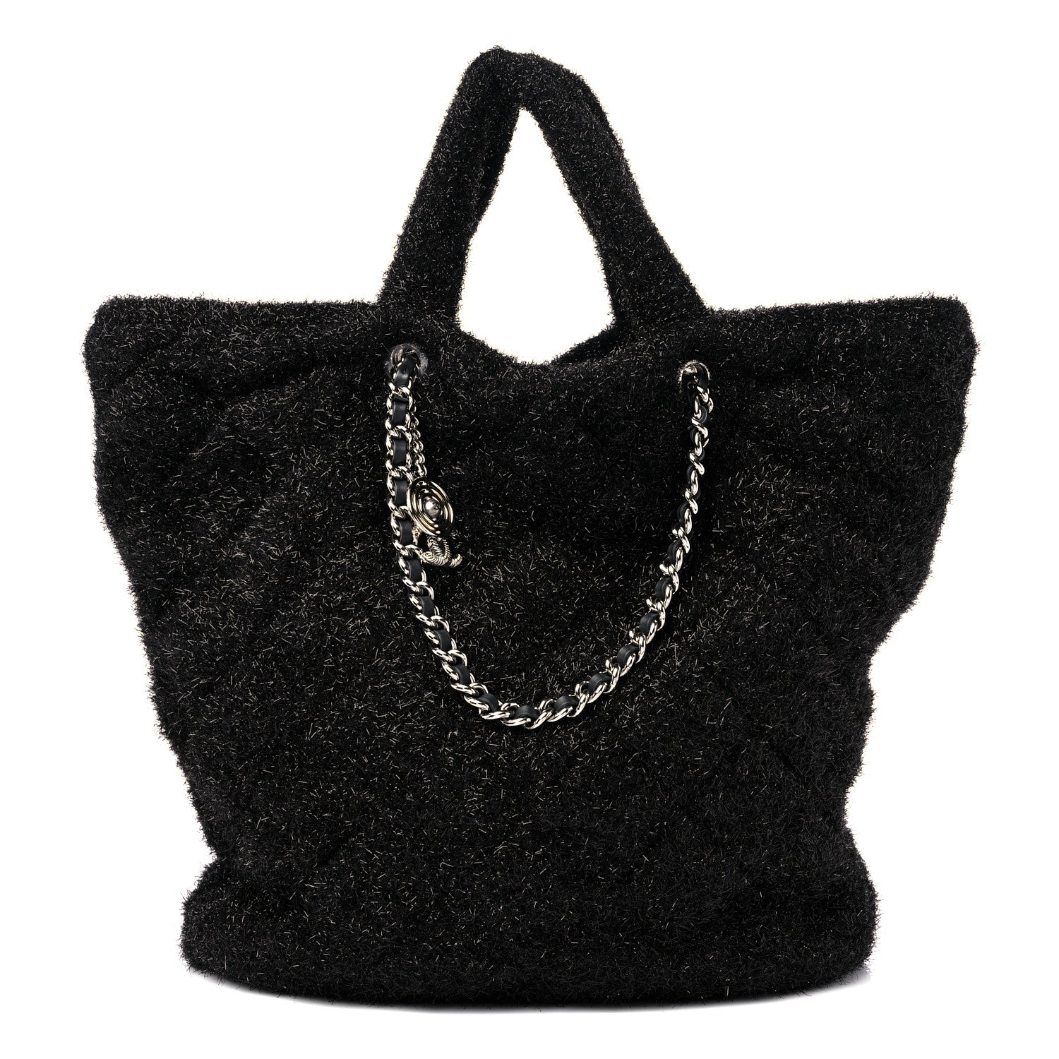 Chanel Knit Metallic Lambskin Large Shopping Tote Black 1 of 9
