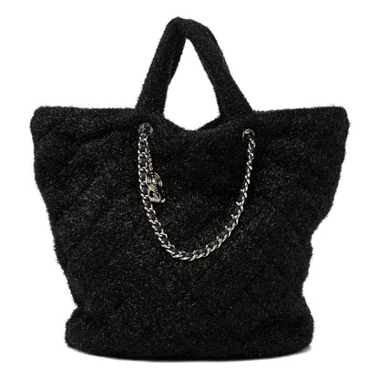Chanel Knit Metallic Lambskin Large Shopping Tote Black 1 of 9