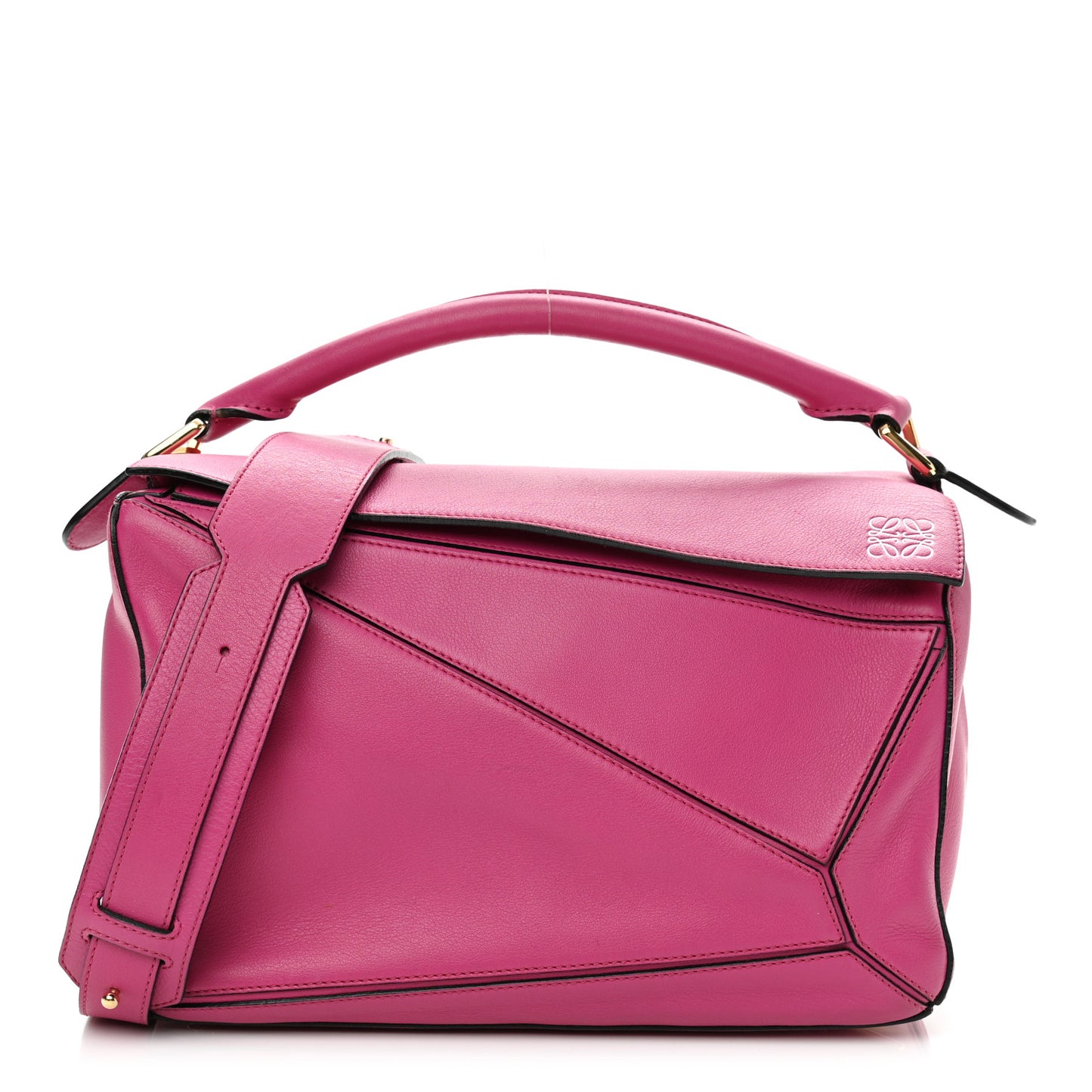 Calfskin Medium Puzzle Bag Fuchsia