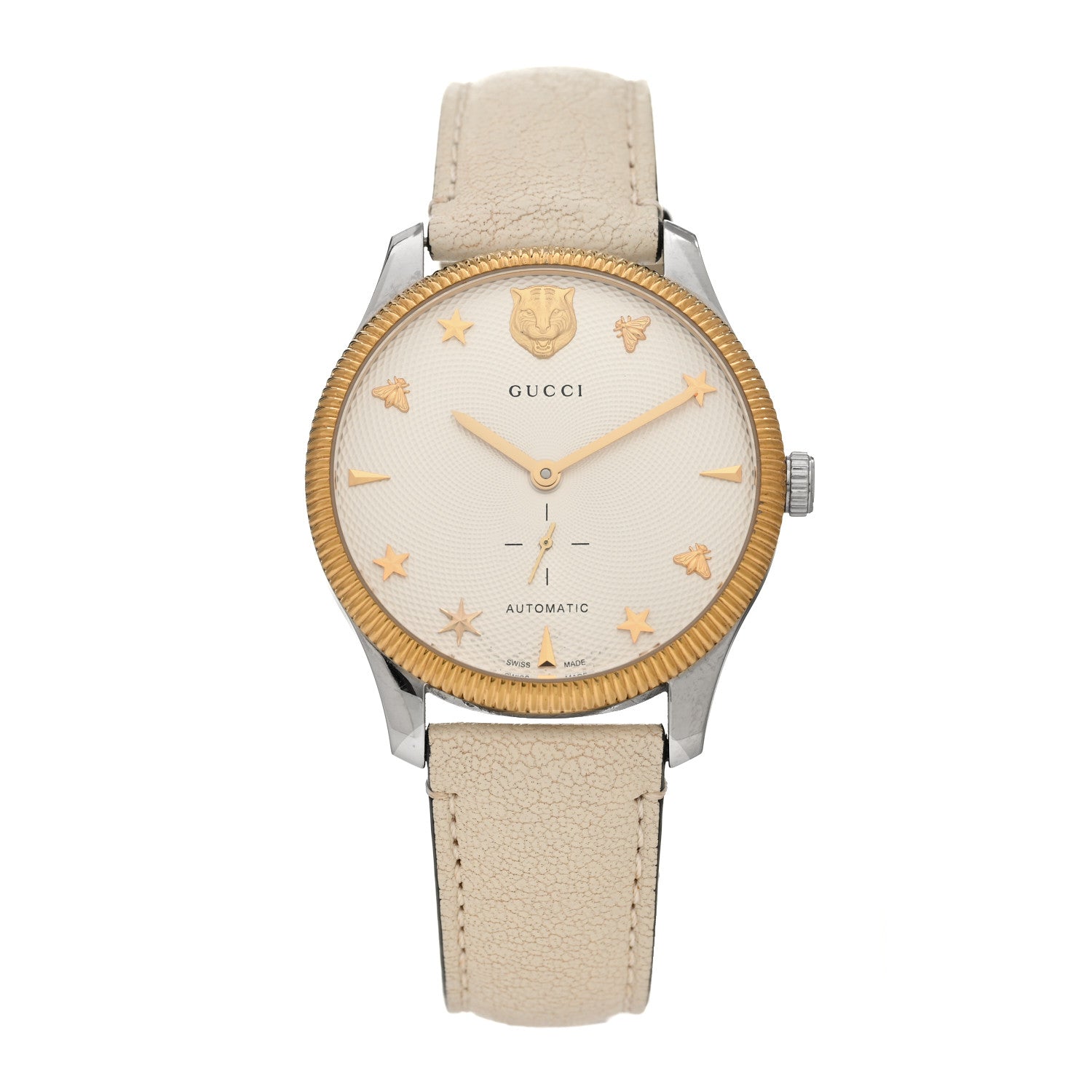 Gucci Stainless Steel Calfskin 40mm G-Timeless Charm Automatic Watch 1 of 5