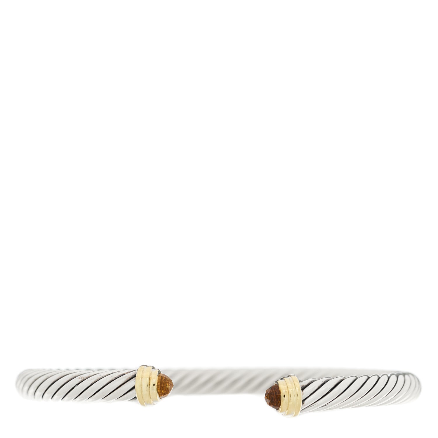 David Yurman Sterling Silver 14K Yellow Gold Citrine 5mm Cable Classics Petite Color Bracelet 1 of 3