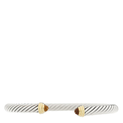 David Yurman Sterling Silver 14K Yellow Gold Citrine 5mm Cable Classics Petite Color Bracelet 1 of 3