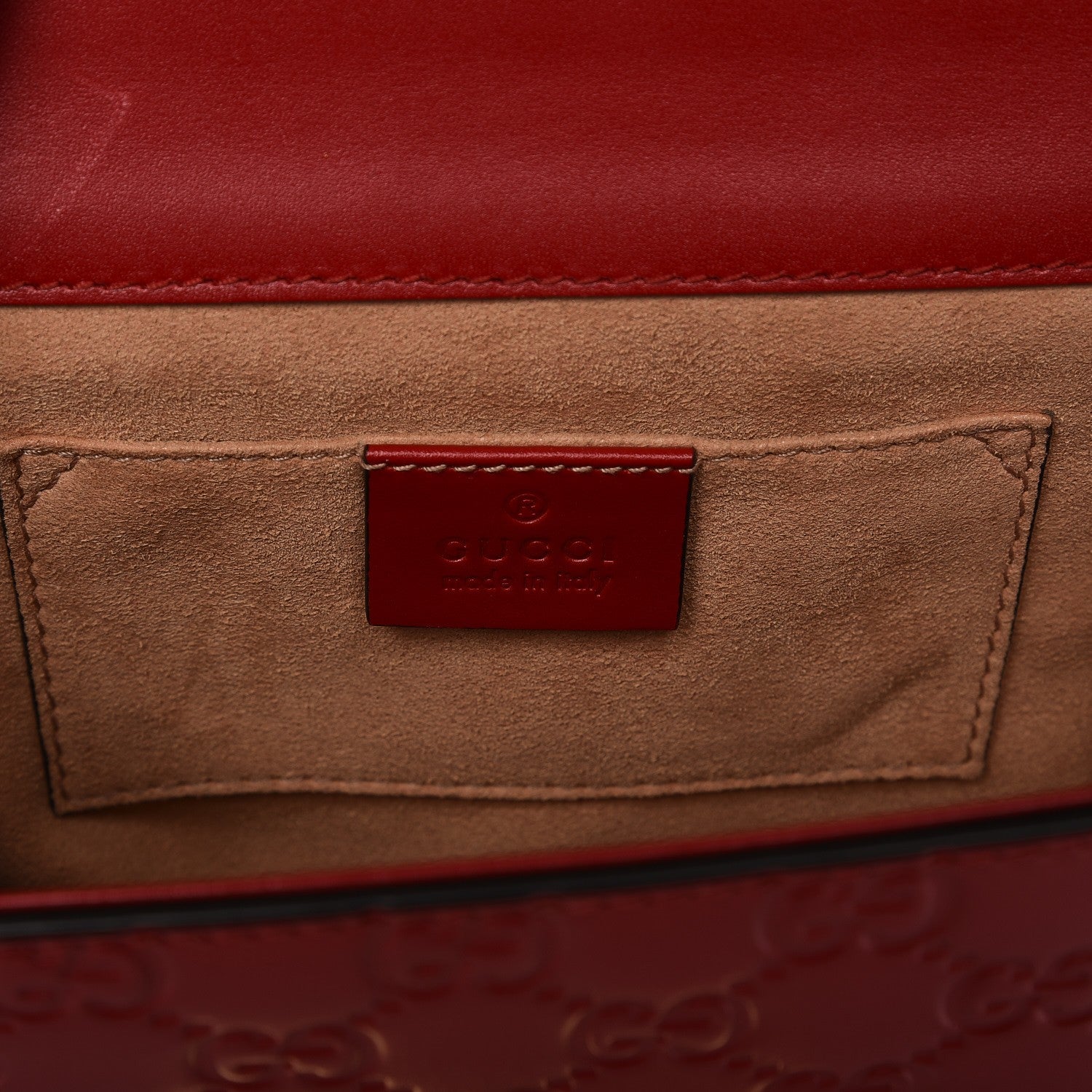 Gucci Guccissima Small Padlock Shoulder Bag Hibiscus Red 6 of 7