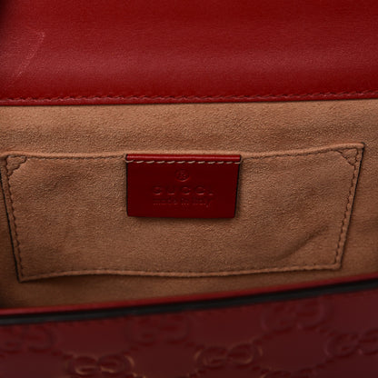 Gucci Guccissima Small Padlock Shoulder Bag Hibiscus Red 6 of 7