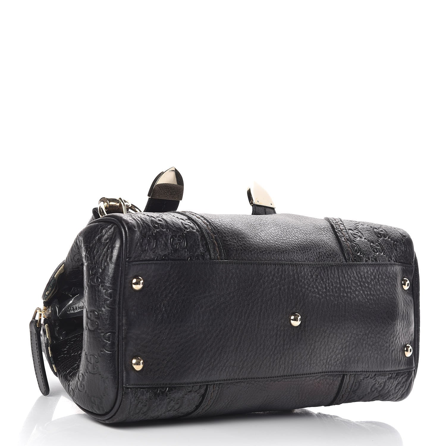 Gucci Calfskin Guccissima Signoria Bowler Bag Black 4 of 11