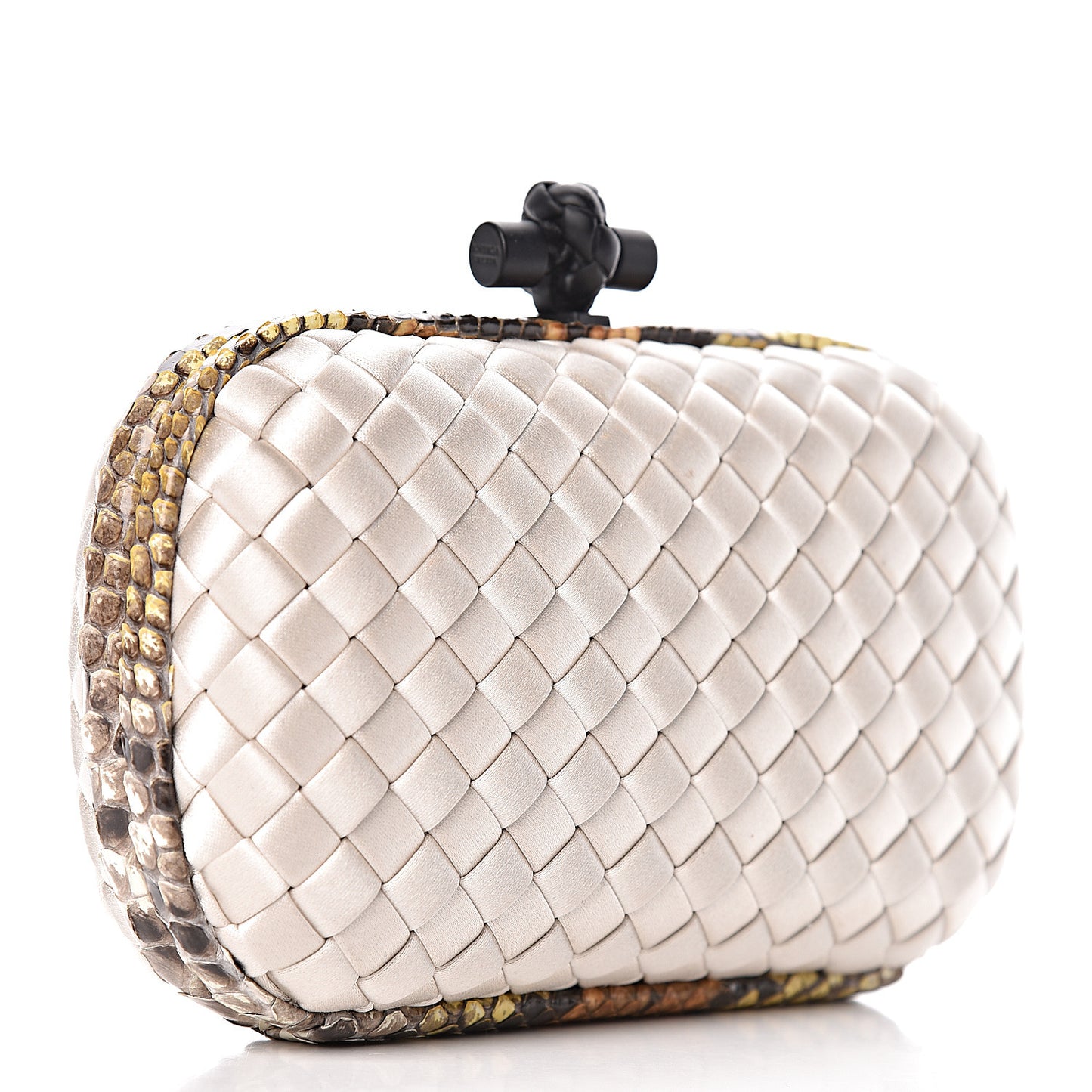 Satin Intreccio Impero Ayers Knot Clutch Ivory