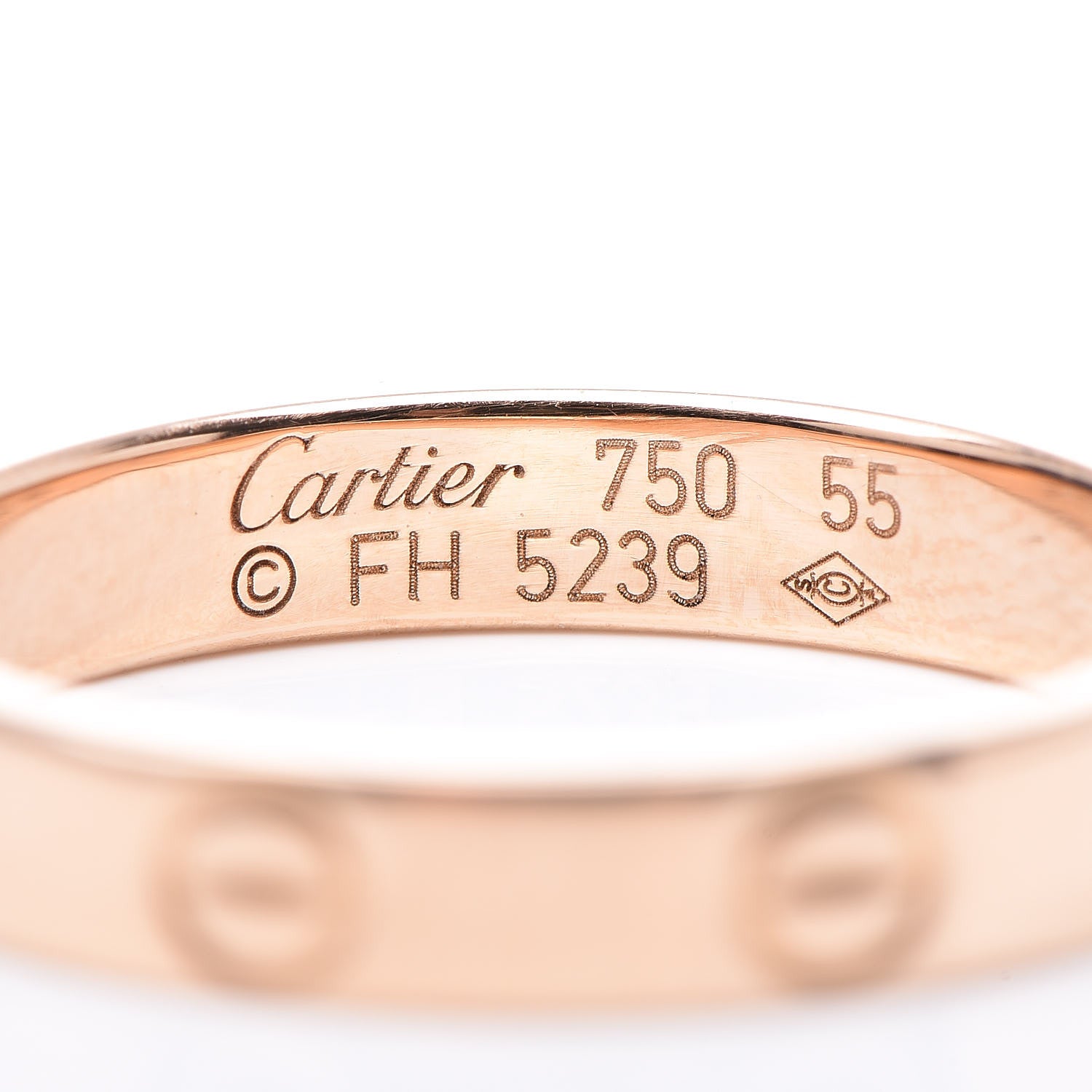Cartier 18K Pink Gold 3.5mm LOVE Wedding Band Ring 55 7.25 4 of 4