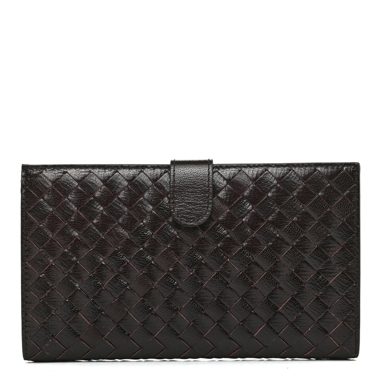 Nappa Intrecciato Continental Snap Wallet Ebano