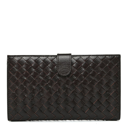 Bottega Veneta Nappa Intrecciato Continental Snap Wallet Ebano 1 of 7