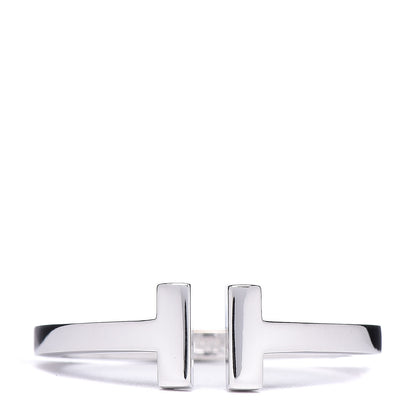 Tiffany 18K White Gold T Square Ring 66 11.5 1 of 5