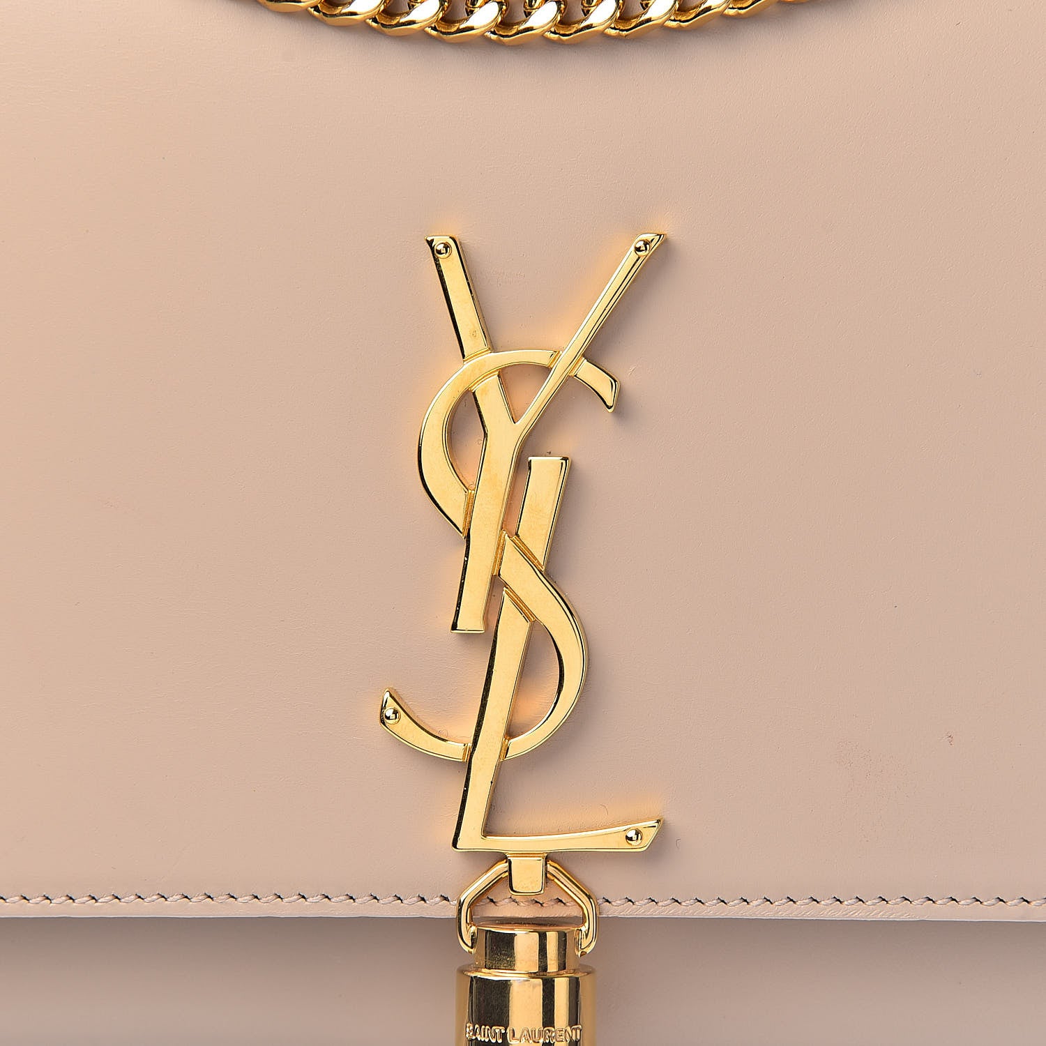 Saint Laurent Smooth Calfskin Medium Classic Monogram Kate Tassel Satchel Dark Beige 11 of 11
