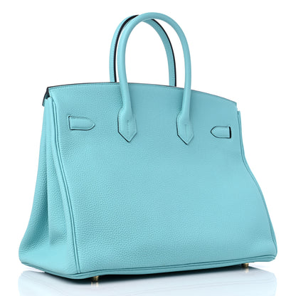 Hermes Togo Birkin 35 Bleu Atoll 3 of 9