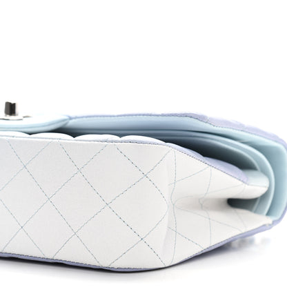 Chanel Perforated Lambskin Quilted Medium Double Flap Light Blue Light Purple White 10 of 12