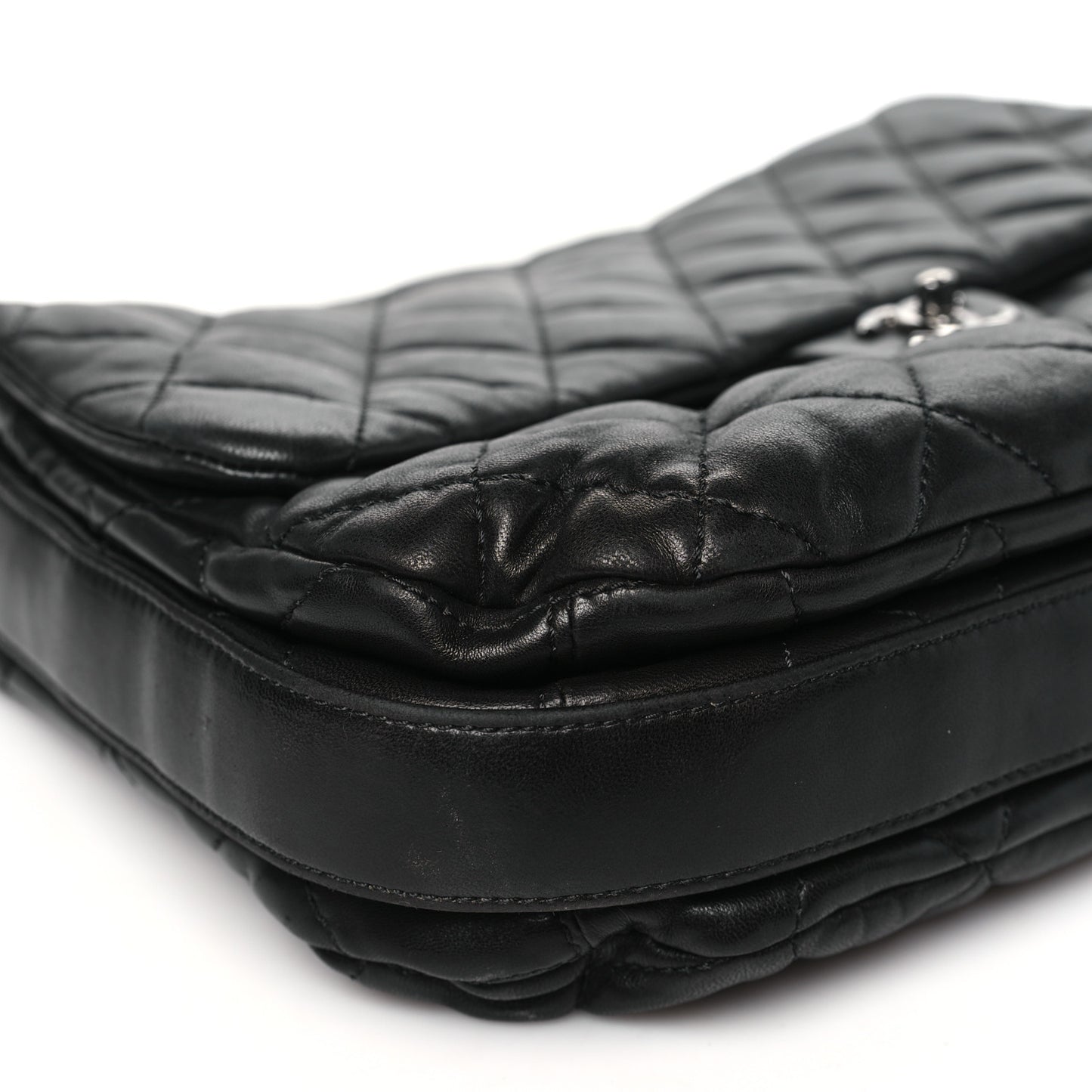 Lambskin Quilted Chanel 3 Maxi Flap Bag Black