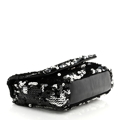 Chanel Sequin Summer Night Flap Black Silver 4 of 10