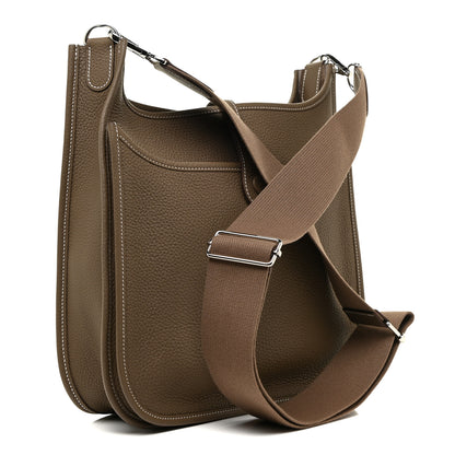 Hermes Taurillon Clemence Evelyne III PM Etoupe 2 of 9