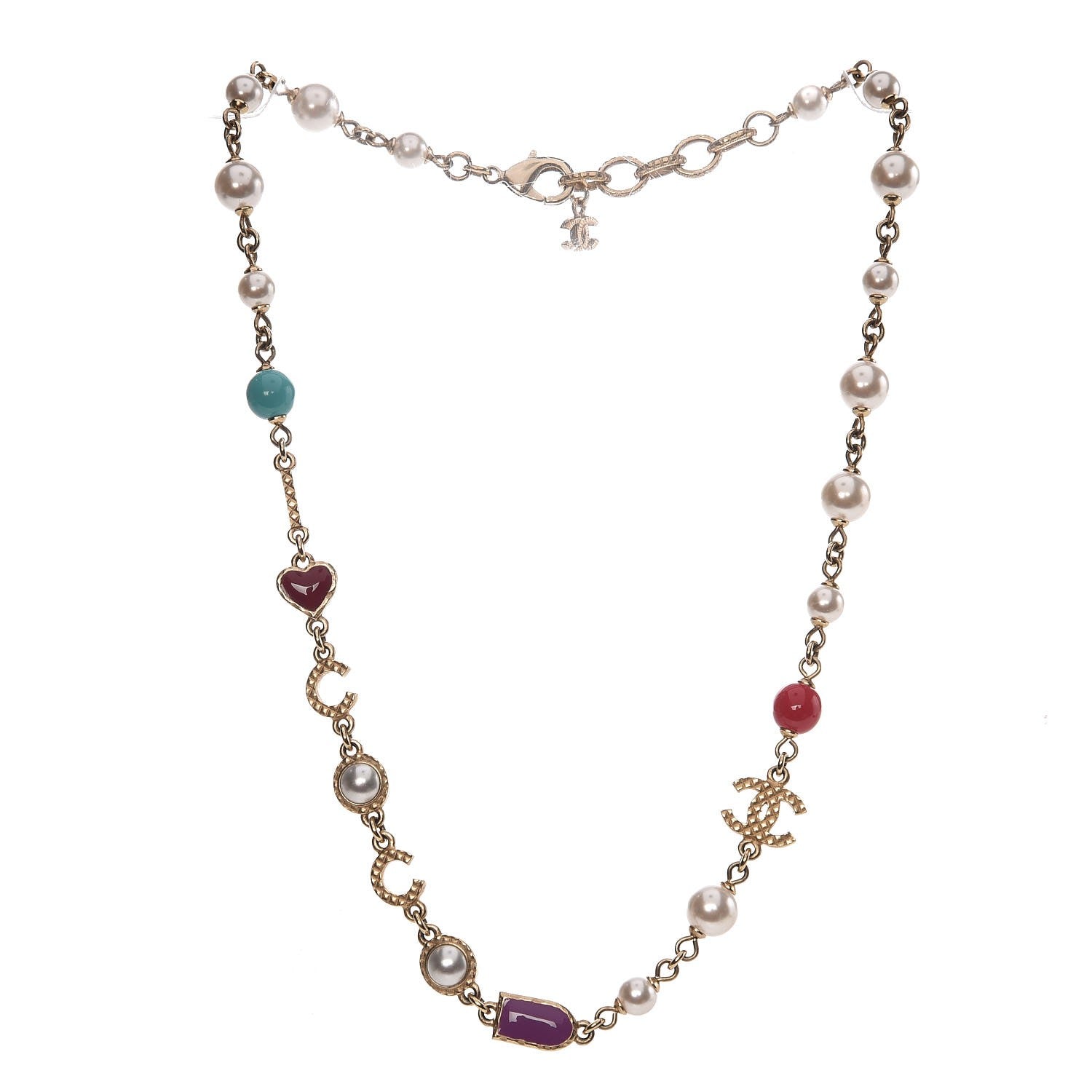 Chanel Pearl Coco Short Necklace Gold 3 of 4