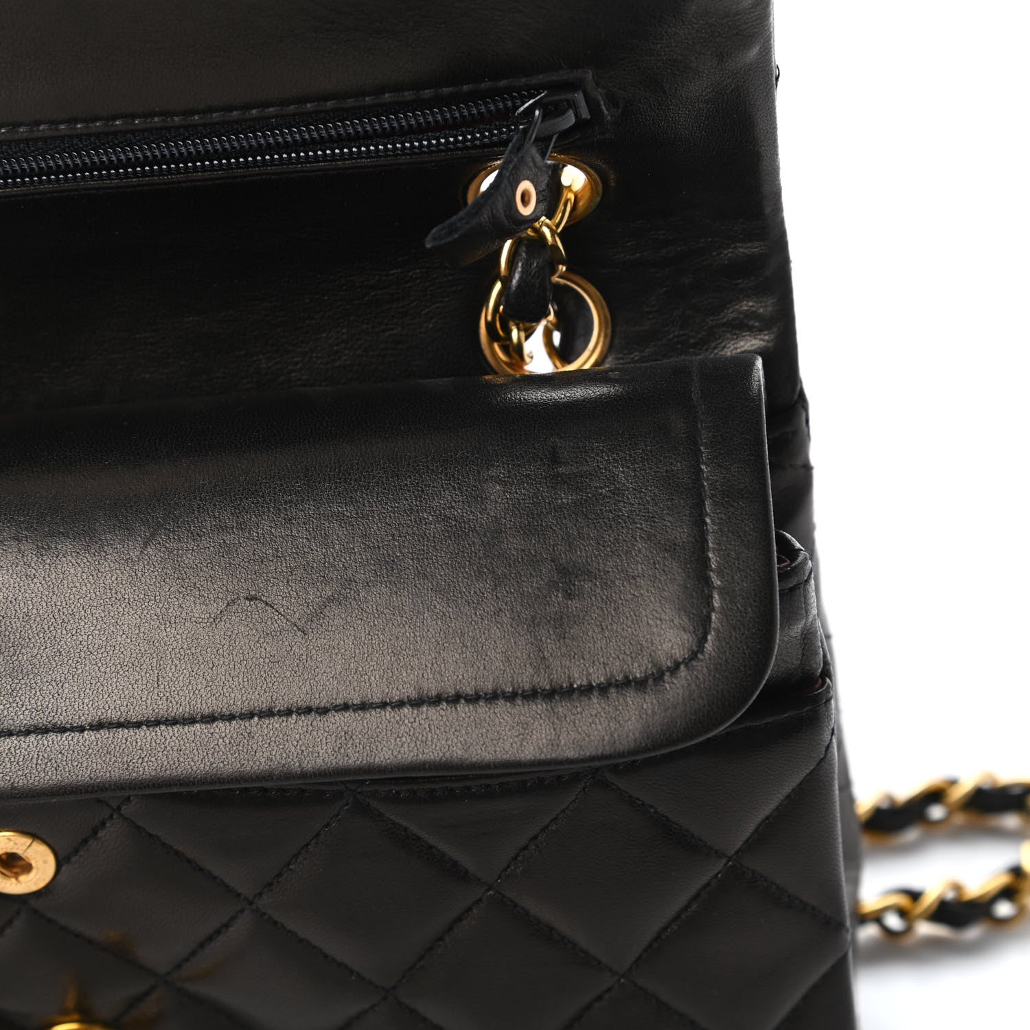 Chanel Lambskin Quilted Small Double Flap Black 12 of 15