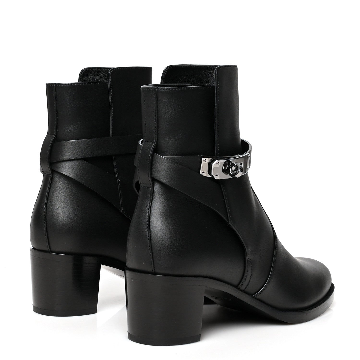 Hermes Calfskin Frenchie 50 Ankle Boots 38 Black 4 of 7