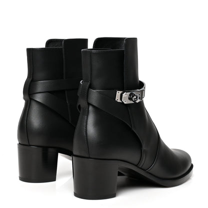Hermes Calfskin Frenchie 50 Ankle Boots 38 Black 4 of 7