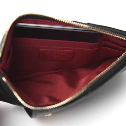 Chanel Goatskin Quilted 19 Flat Wallet Pouch Black 4 of 7