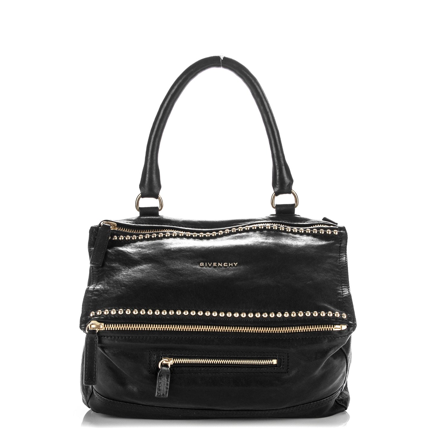Washed Lambskin Medium Studded Pandora Black