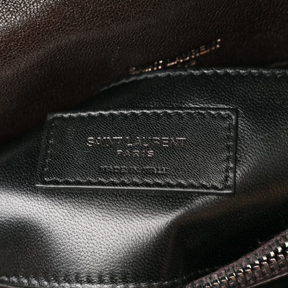 Saint Laurent Sheepskin Matelasse Chevron Monogram Medium College Bag Black Tulip 7 of 13