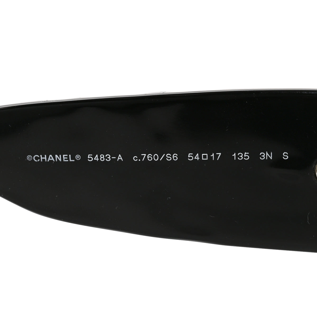 Acetate Quilted CC Rectangle Sunglasses 5483-A Black