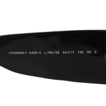 Chanel Acetate Quilted CC Rectangle Sunglasses 5483-A Black 5 of 7