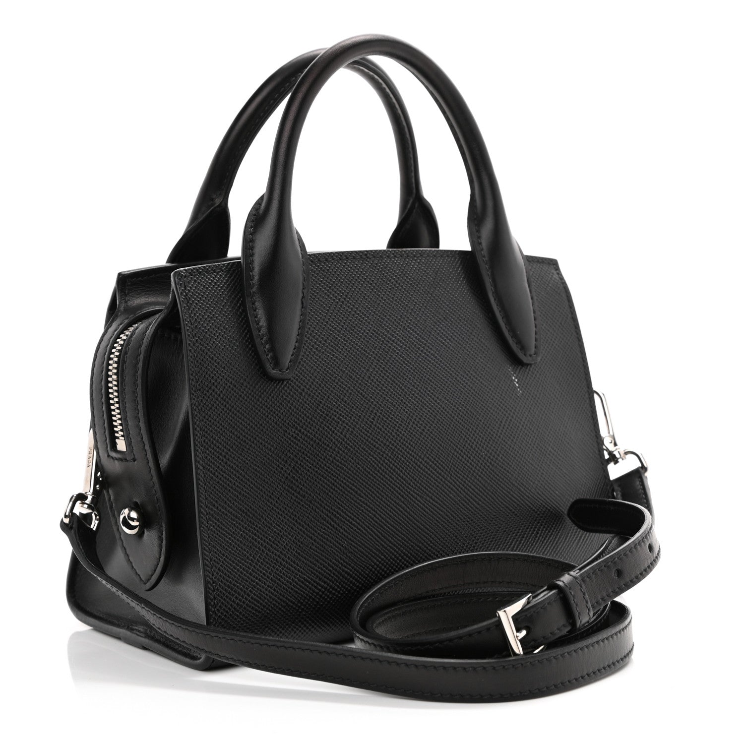 Prada Saffiano Cuir Calfskin Small Kristen Black 4 of 21