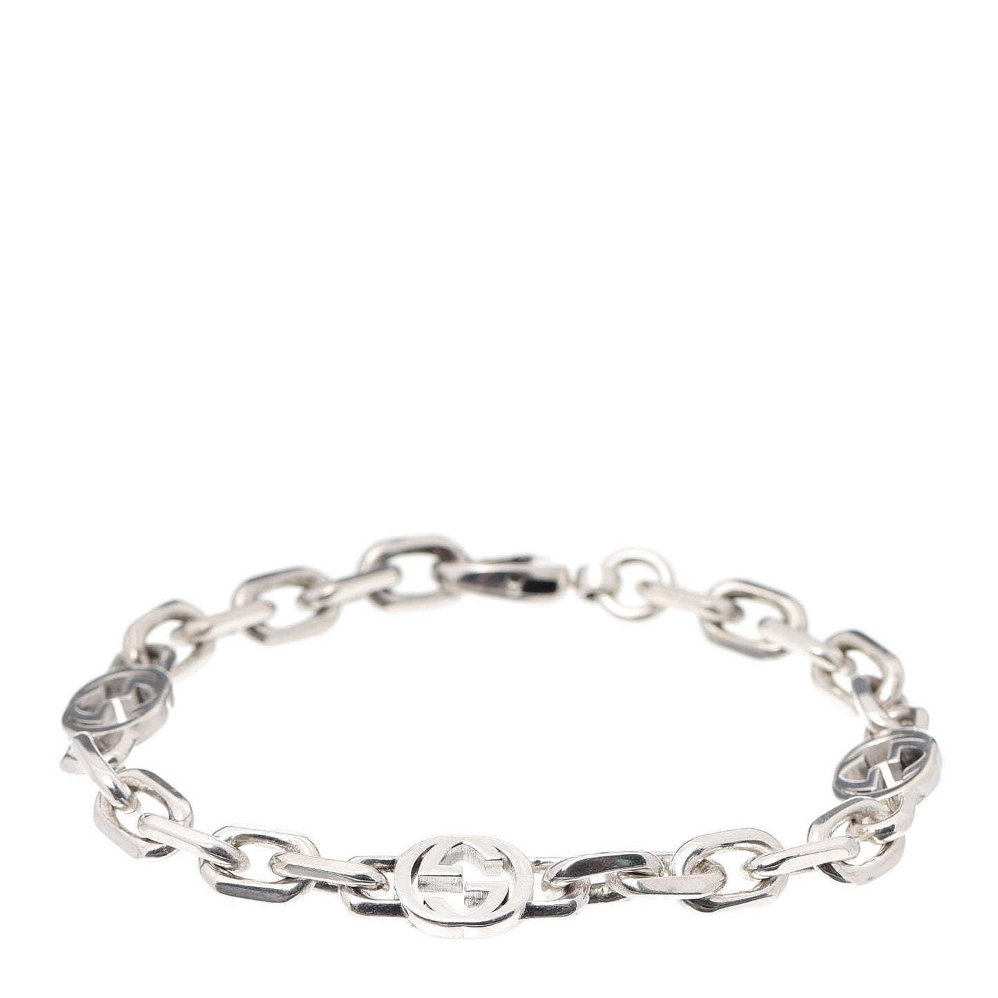 Sterling Silver Narrow Interlocking G Link Bracelet
