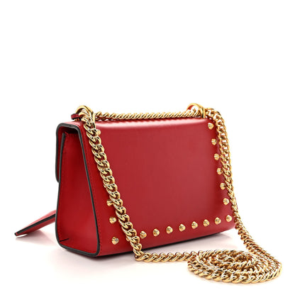 Gucci Calfskin Studded Small Padlock Shoulder Bag Hibiscus Red 3 of 21