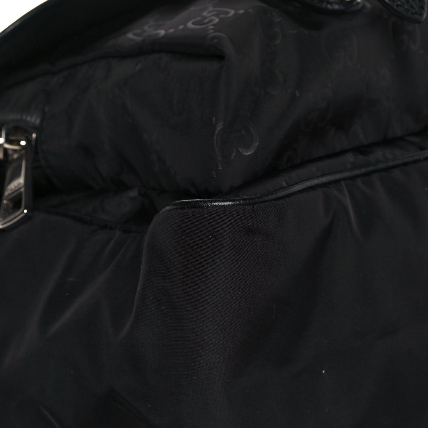 Nylon Monogram Double Buckle Flap Messenger Bag Black