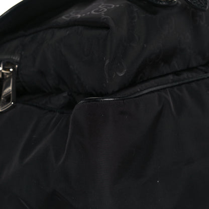 Gucci Nylon Monogram Double Buckle Flap Messenger Bag Black 8 of 12