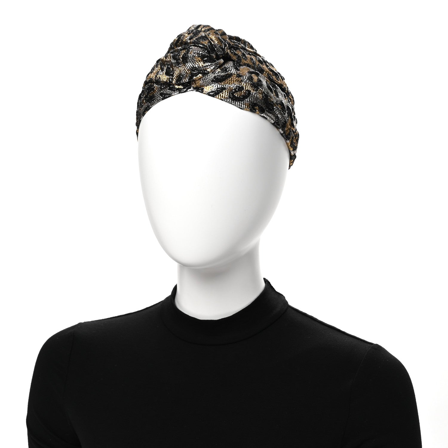 Gucci Metallic Leonte Turban Black Gold 2 of 9