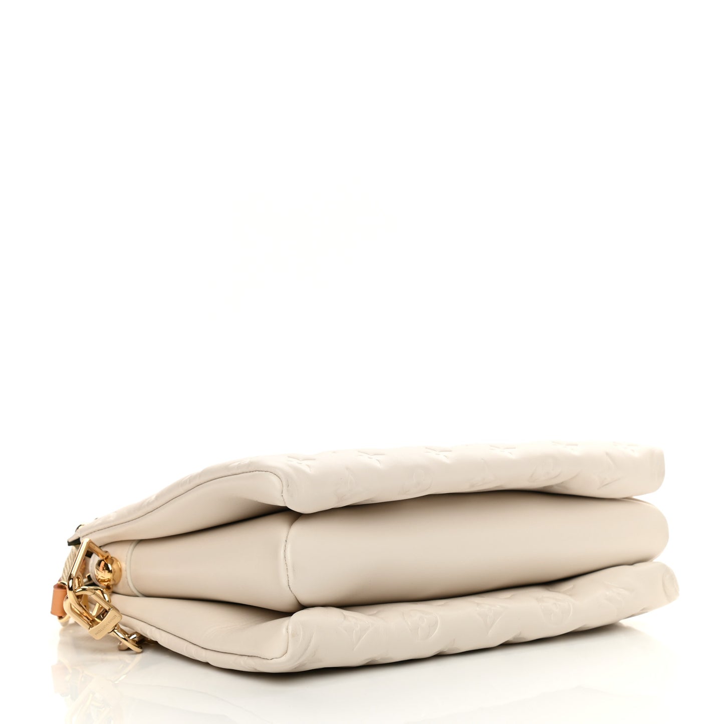 Lambskin Embossed Monogram Coussin PM Beige Cream