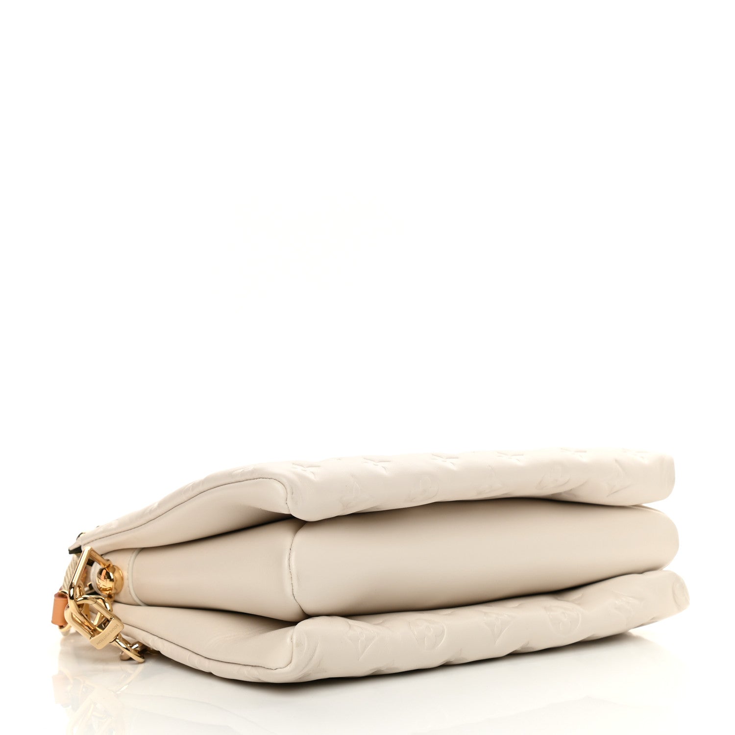 Louis Vuitton Lambskin Embossed Monogram Coussin PM Beige Cream 4 of 12
