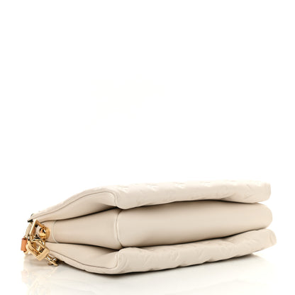 Louis Vuitton Lambskin Embossed Monogram Coussin PM Beige Cream 4 of 12