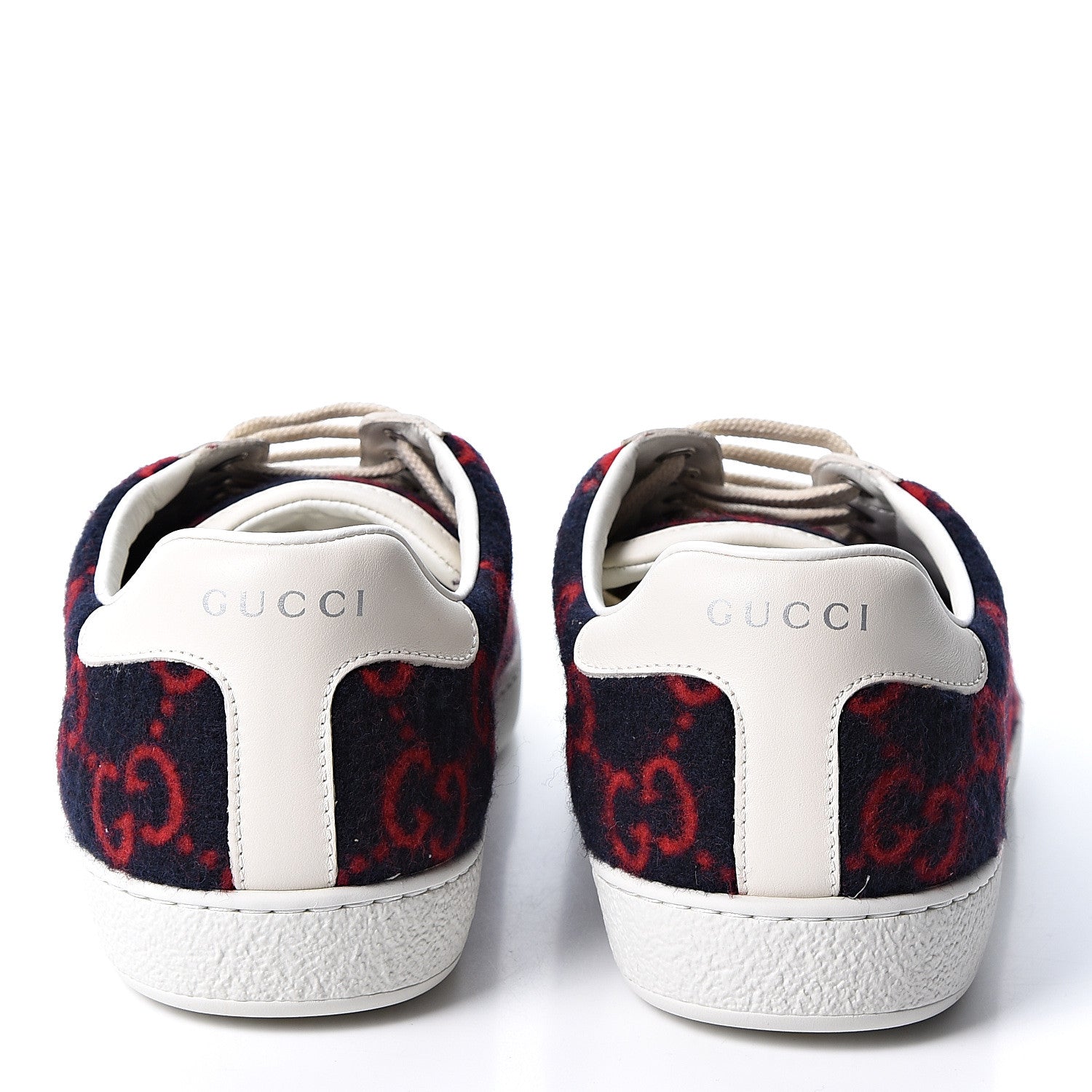 Gucci Covered Wool Big GG Monogram Mens Sneakers 8.5 Blue Red Mystic White 5 of 11