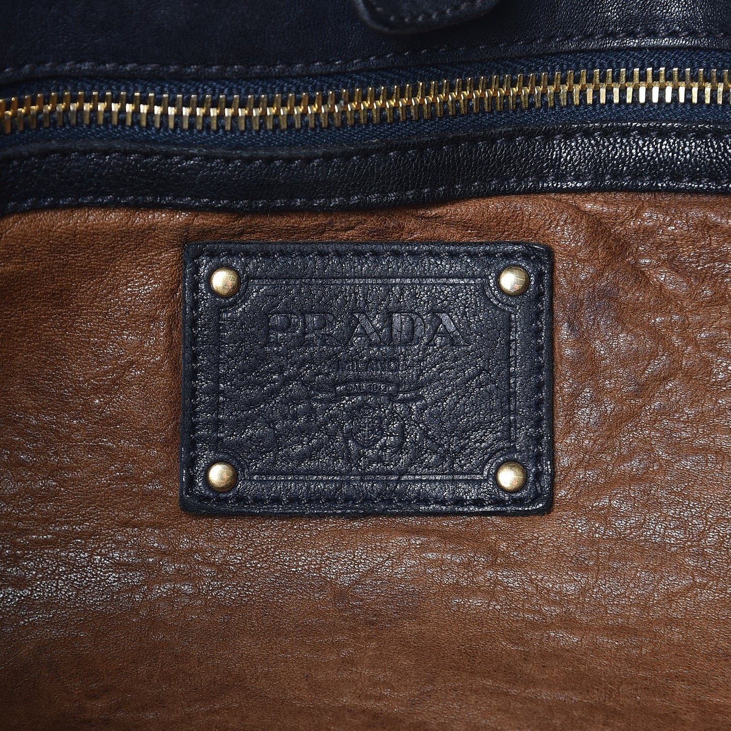 Nappa Studded Aviator Shopping Tote Blue