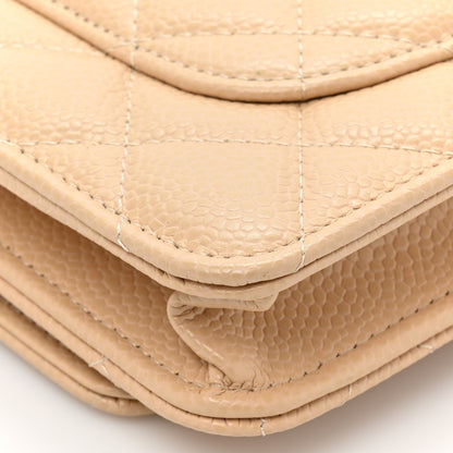 Chanel Caviar Quilted Wallet On Chain WOC Beige 13 of 15