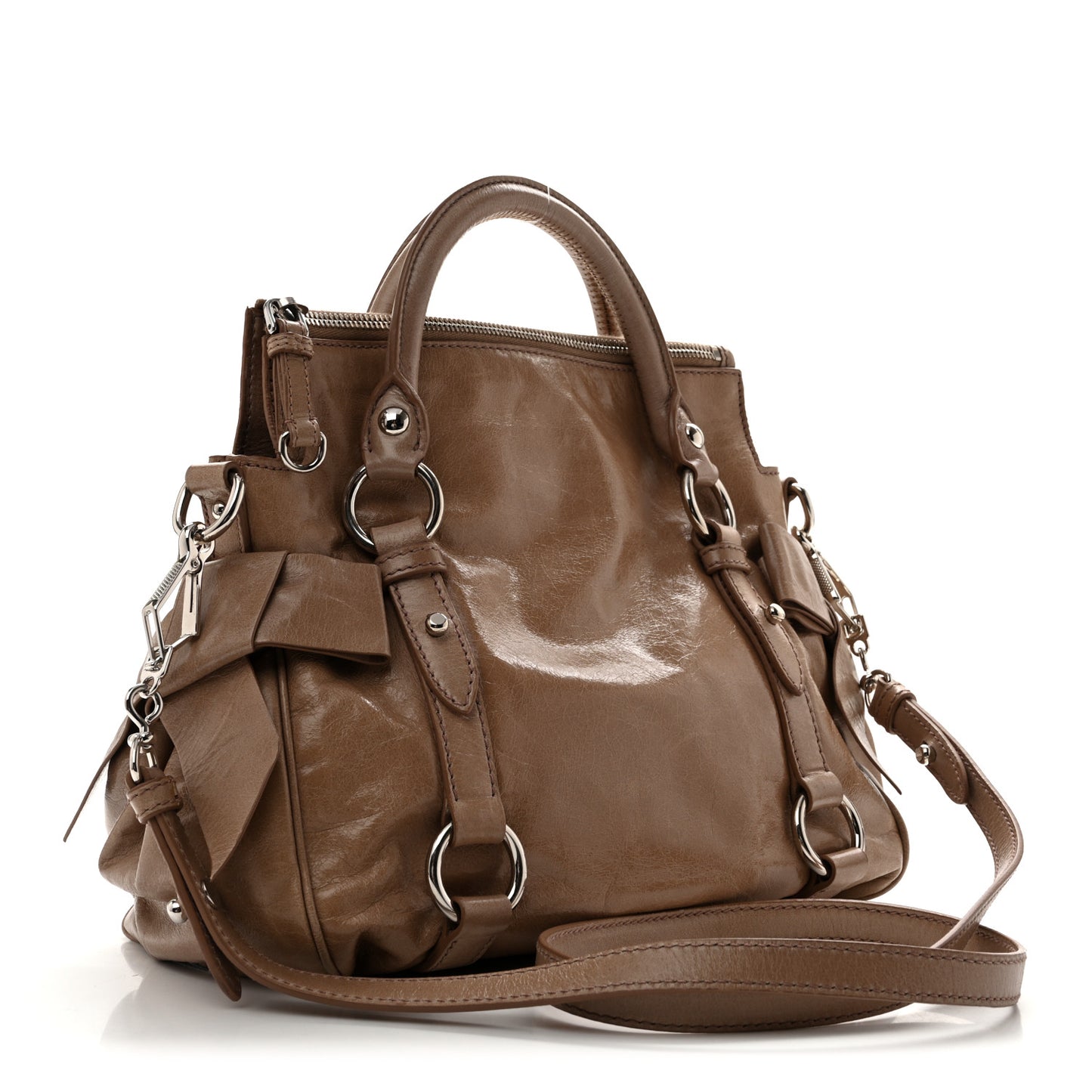 Vitello Lux Mini Bow Bag Cammeo